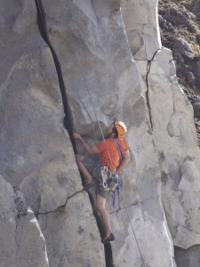 Mike climbing