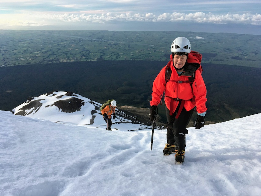 Arriving at the top of the southern slope of Mt Taranaki