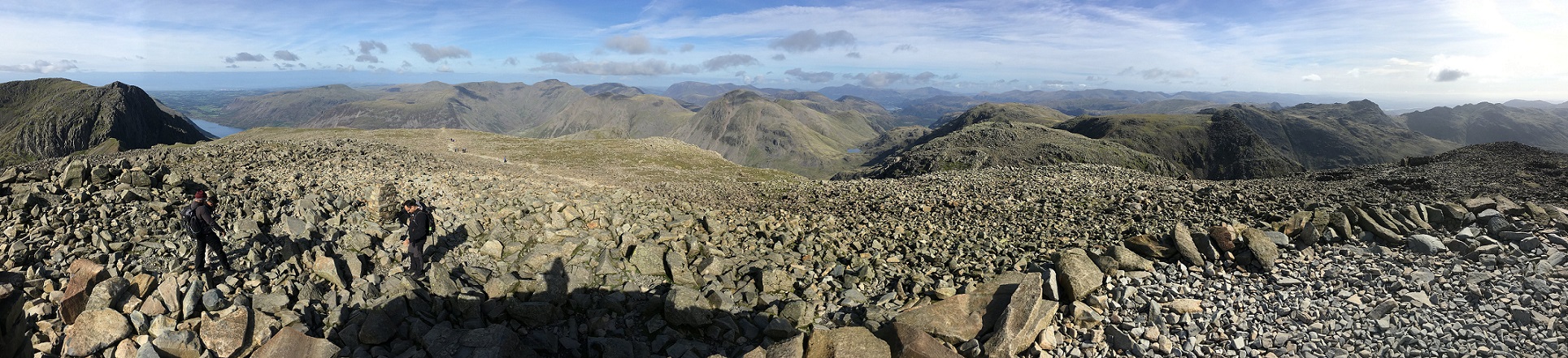 Panorama from Scafell Pike summit - English Lake District