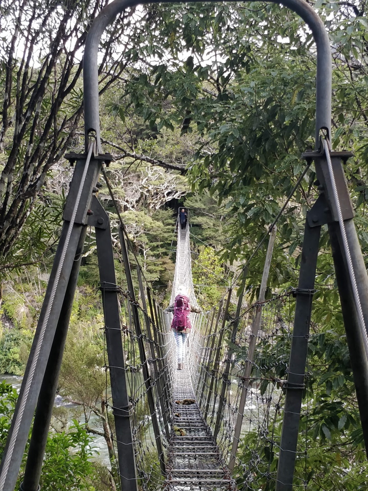 Swing bridge over the Waiohine River