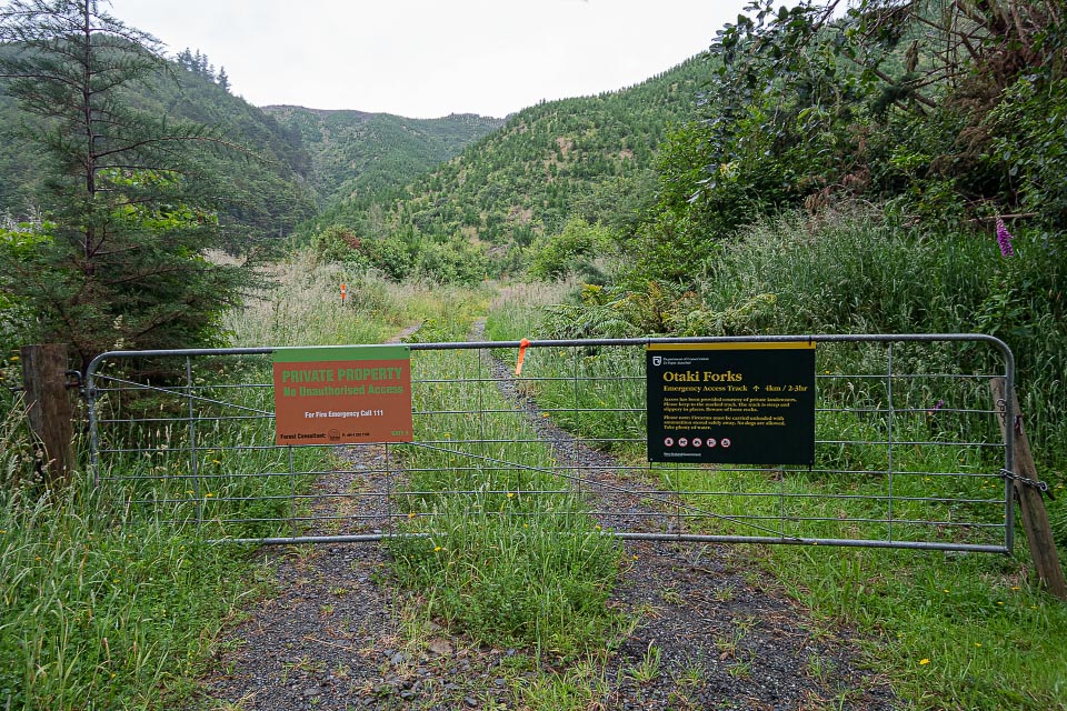 Otaki Forks temporary walking access track gate