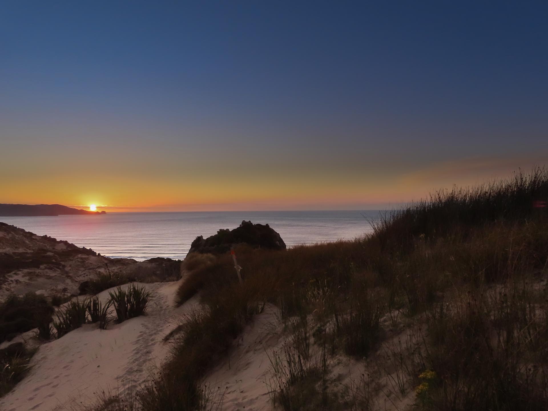 A glorious sunset viewed from West Ruggedy Beach
