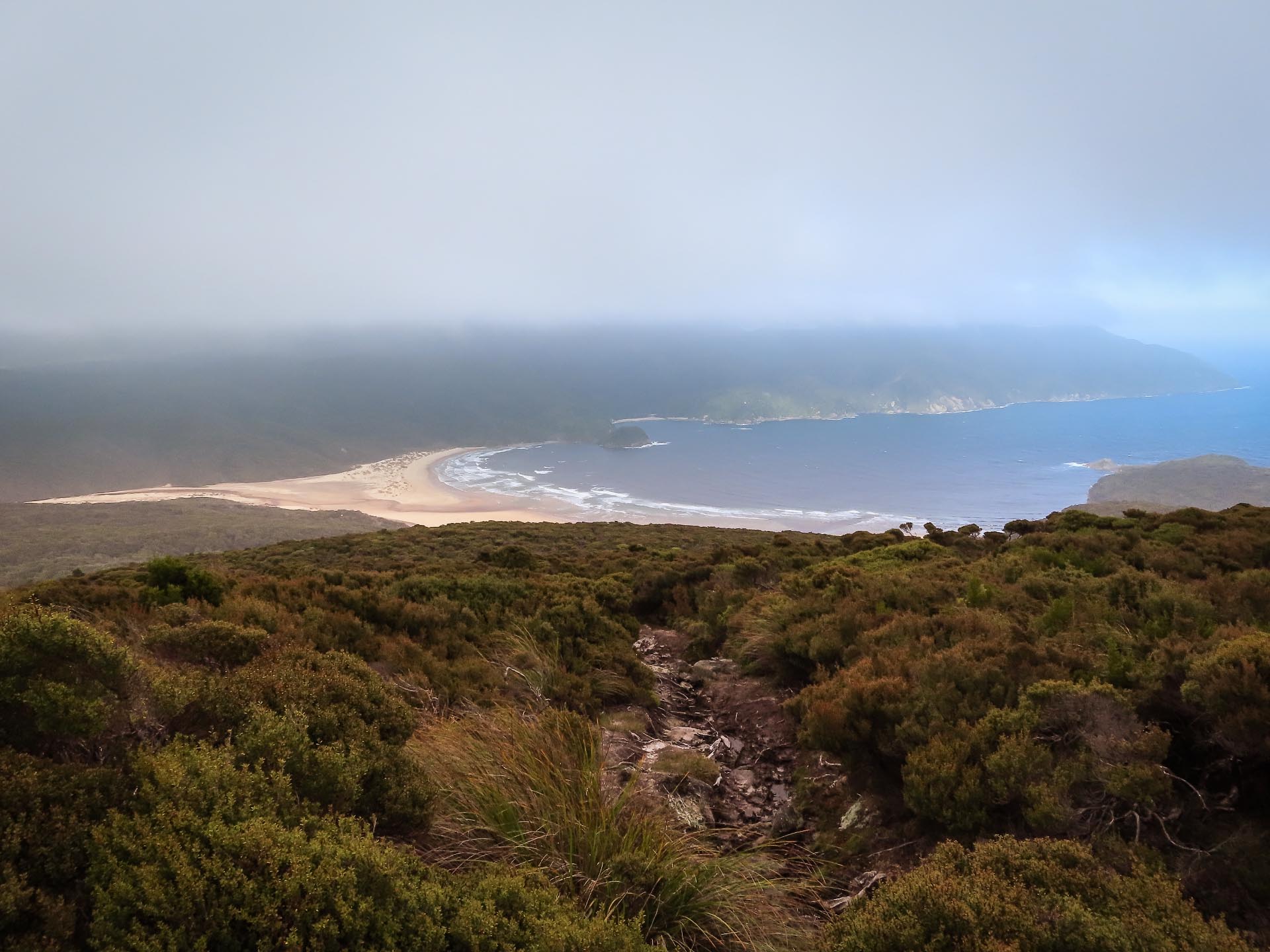 Looking down at Doughboy Bay