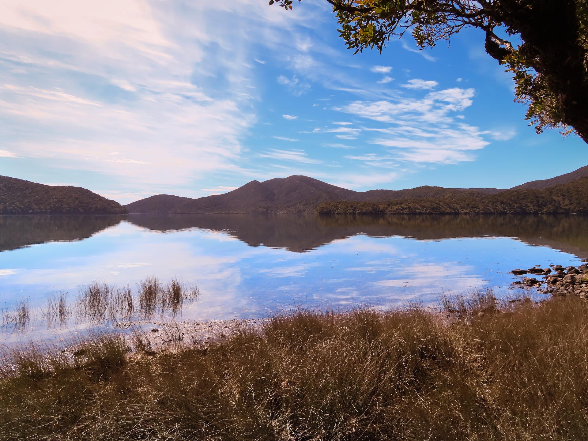 The calm waters of the South West Arm on an unusually windless day
