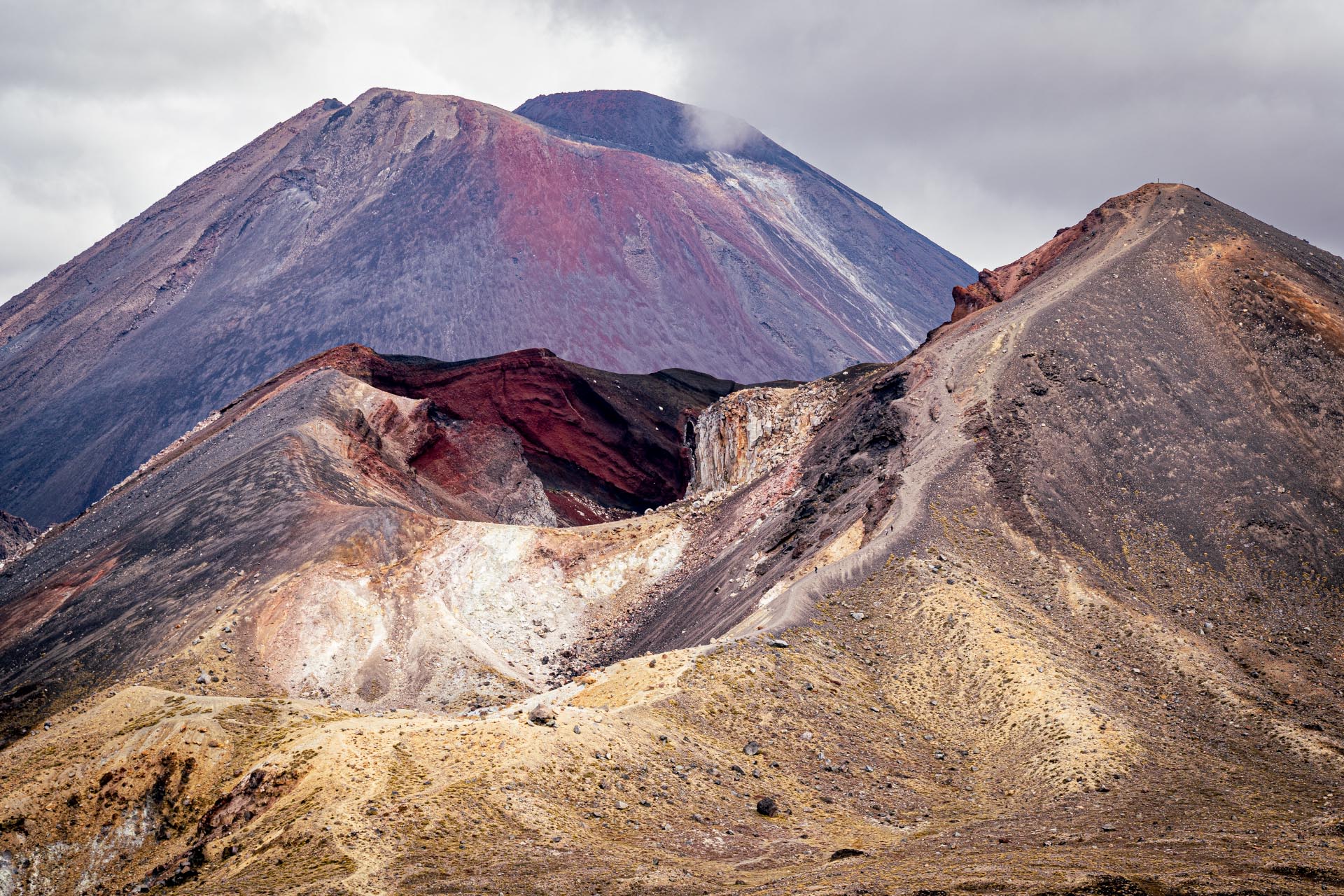 The Red Crater Mt Tongariro - Mt Ngāuruhoe behind
