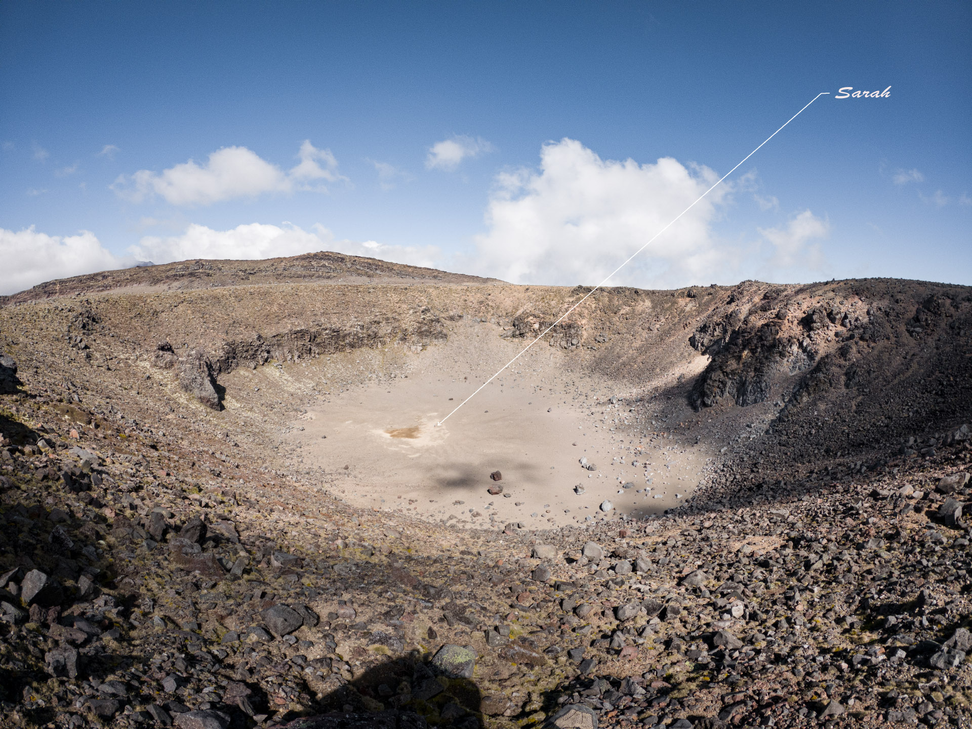 The explosion crater in North Crater formed 1,500 years ago.