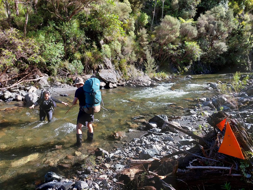 Crossing the Waiorongomai River