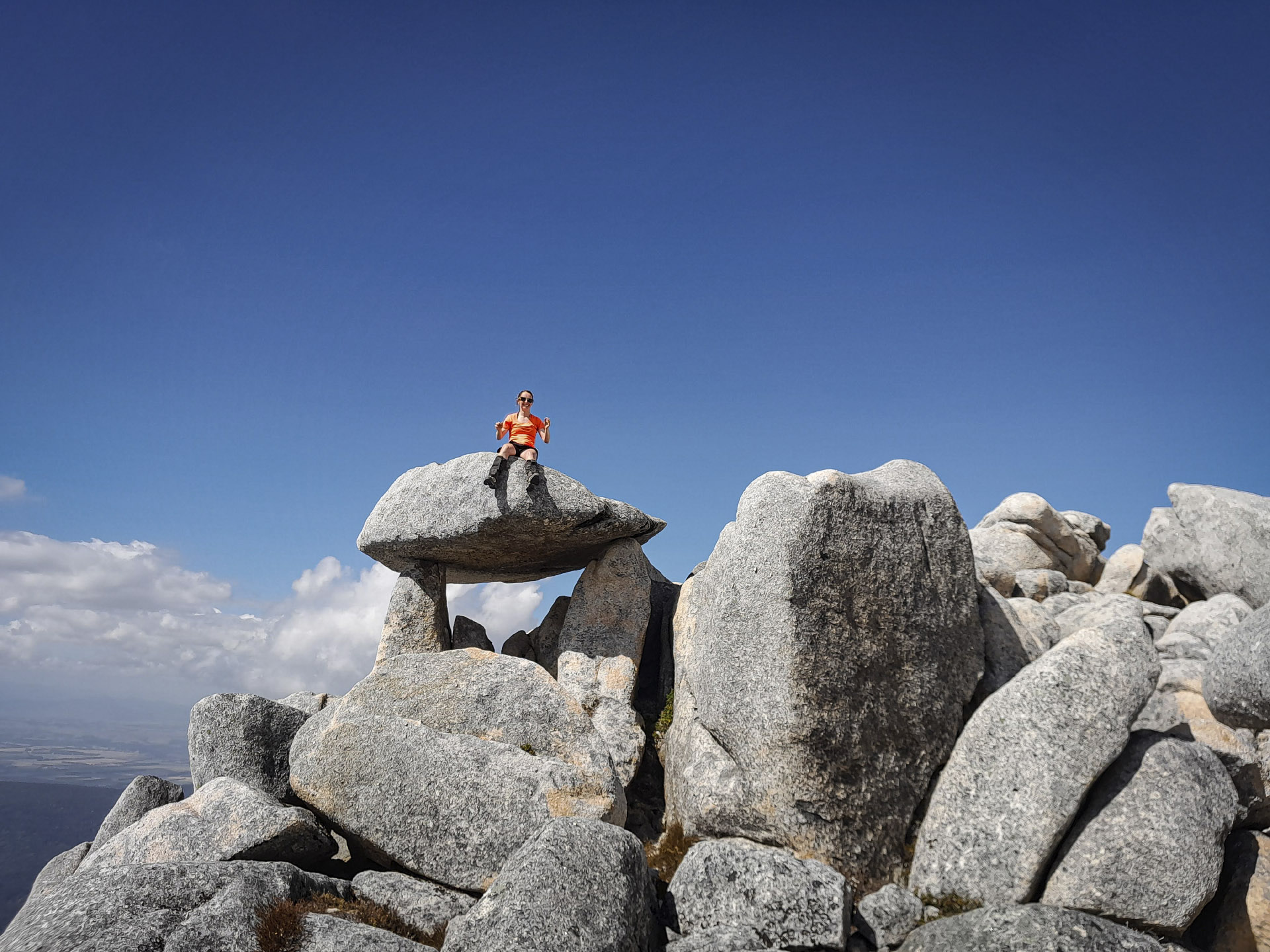 Balanced rock on Mt Titiroa