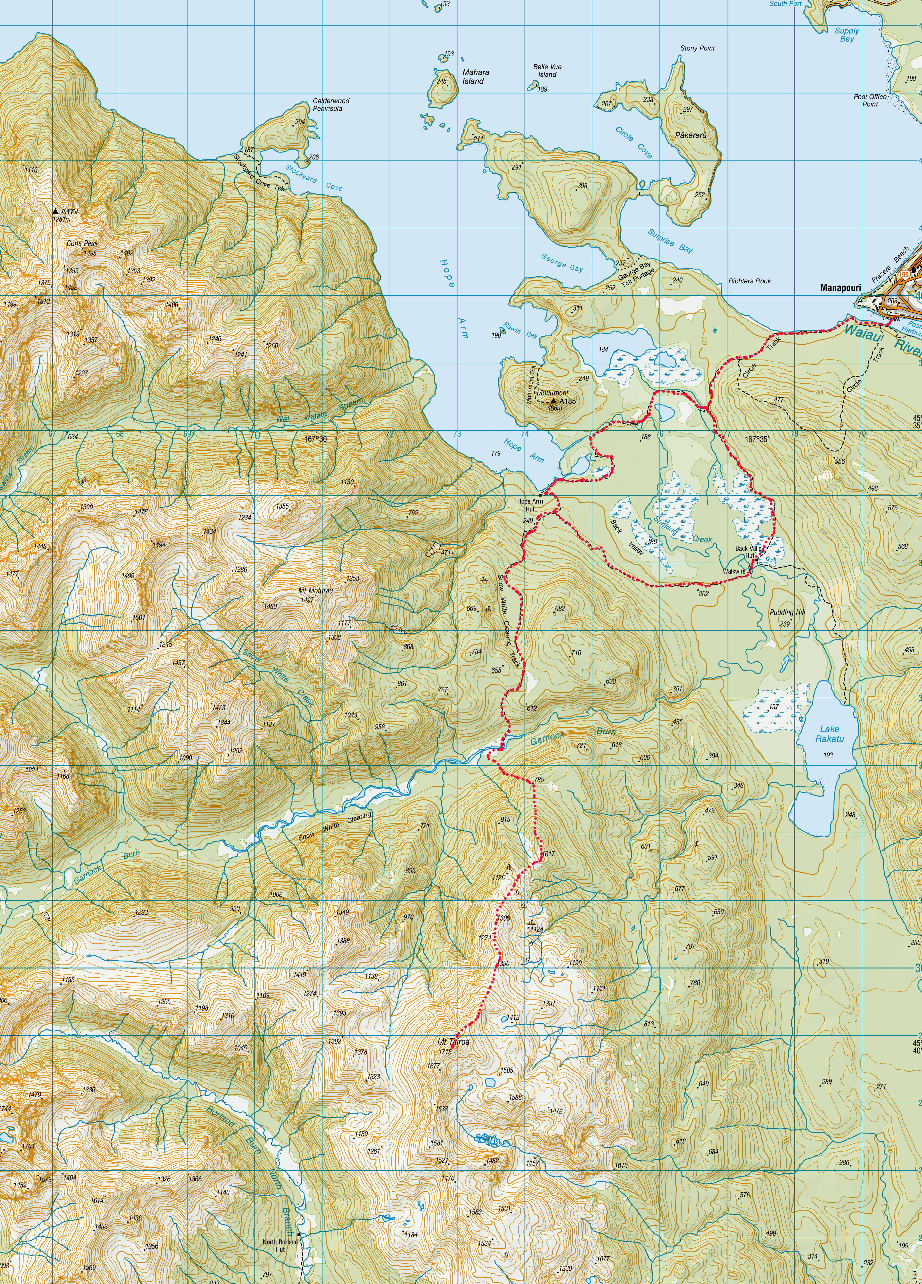 Mt Titiroa map