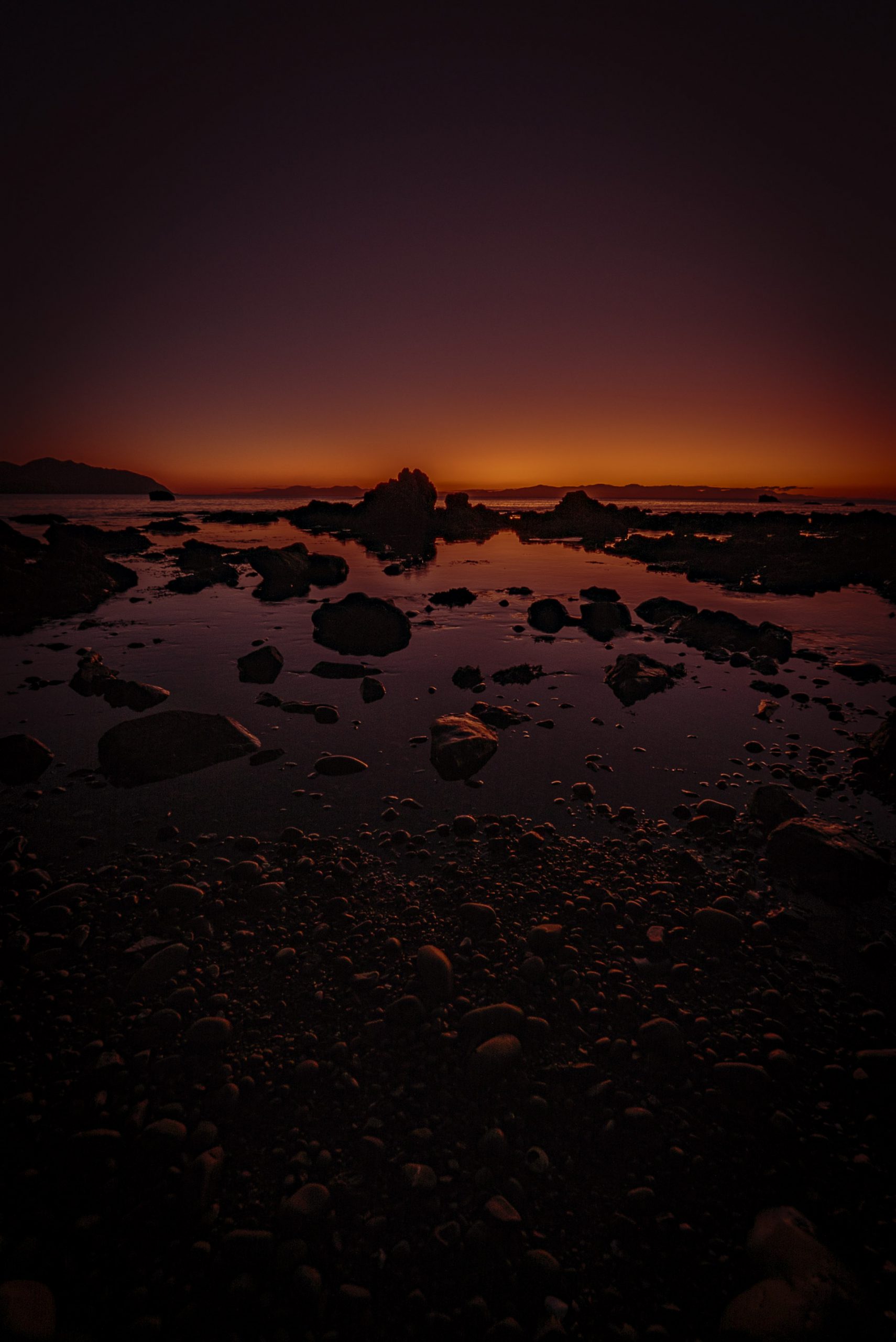 A calm Cook Strait at twilight 