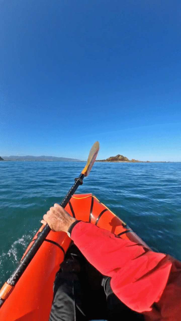 Paddling to Taputeranga Island, Island Bay, Wellington