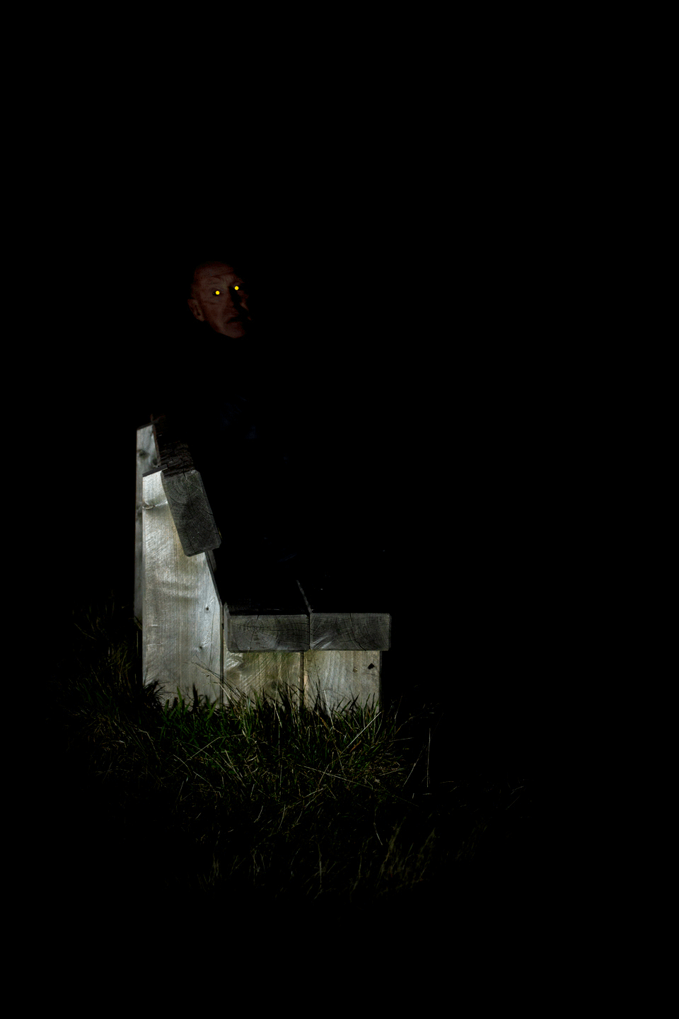 Spooky self portrait on the summit of Kaukau at night