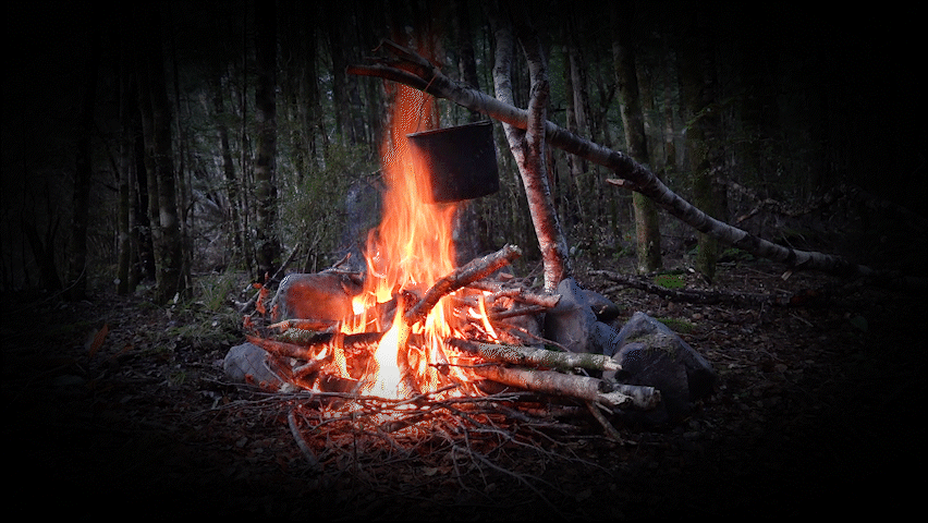 Boiling the billy, Nelson Lakes National Park