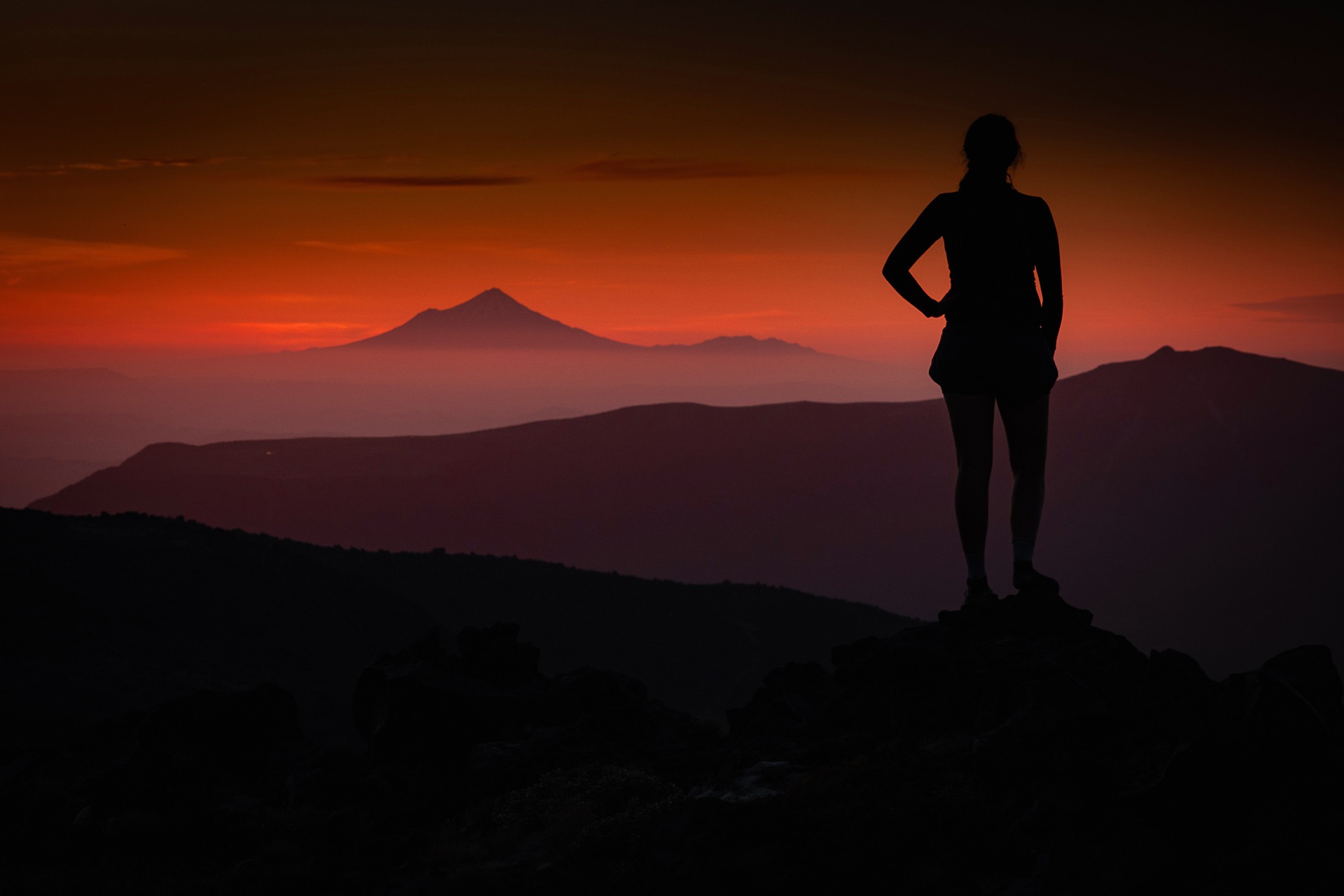 Sunset from the WTMC Ruapehu Lodge deck