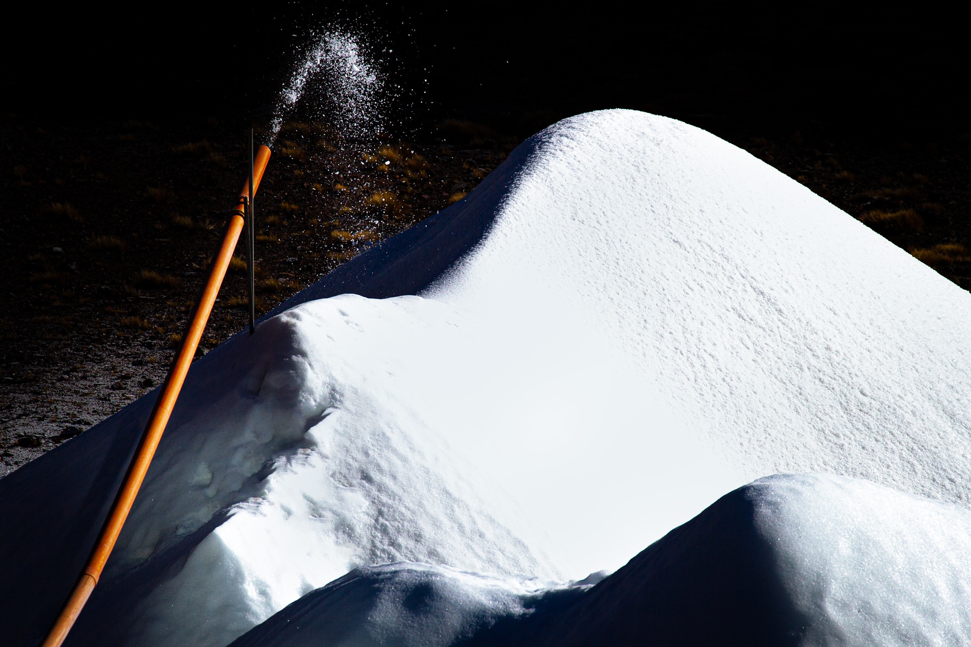 Making snow at Happy Valley Mt Ruapehu in Tongariro National Park