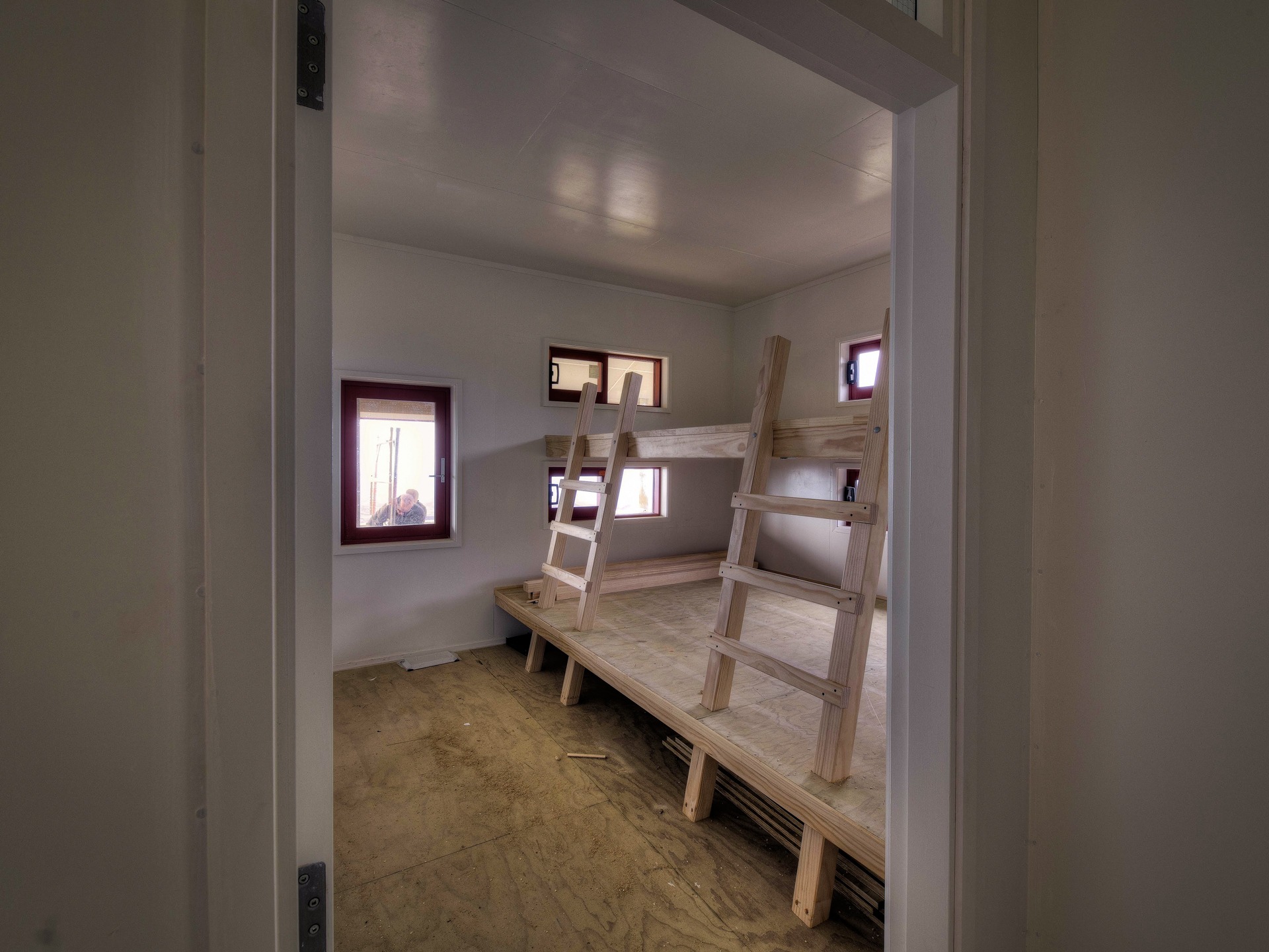 Powell Hut rebuild 2019 showing a typical bunkroom