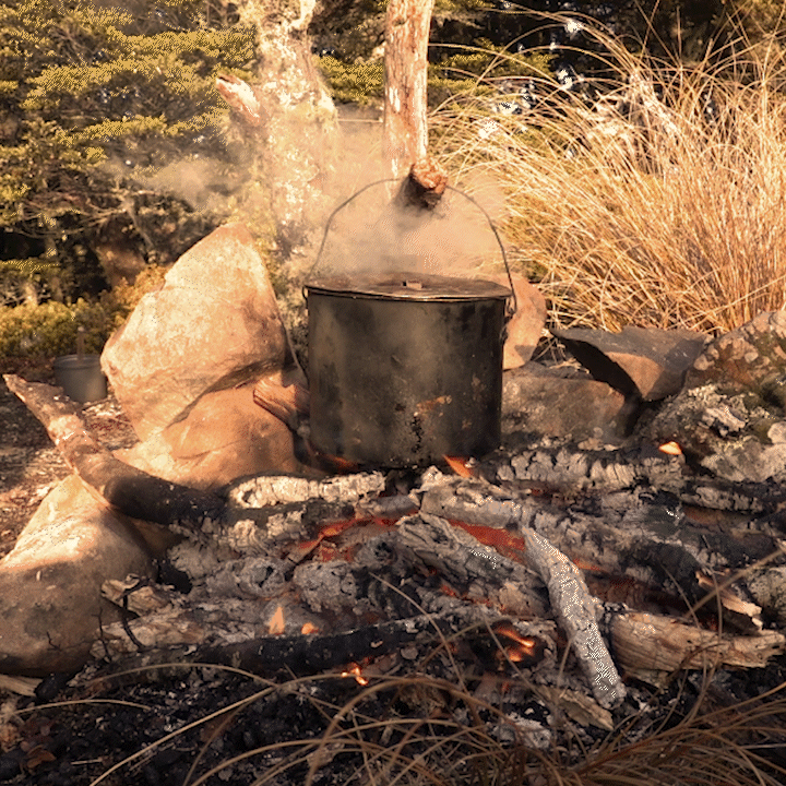 Animated gif of campfire Cass-Lagoon Saddle Track 