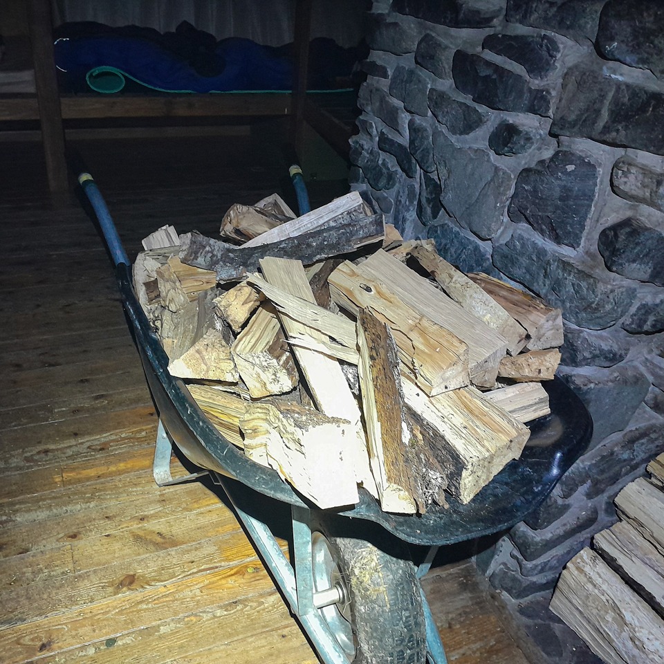 Split firewood Hamilton Hut Cass-Lagoon Saddle Track