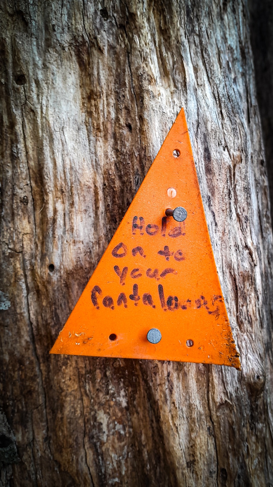 DOC track marker with funny words