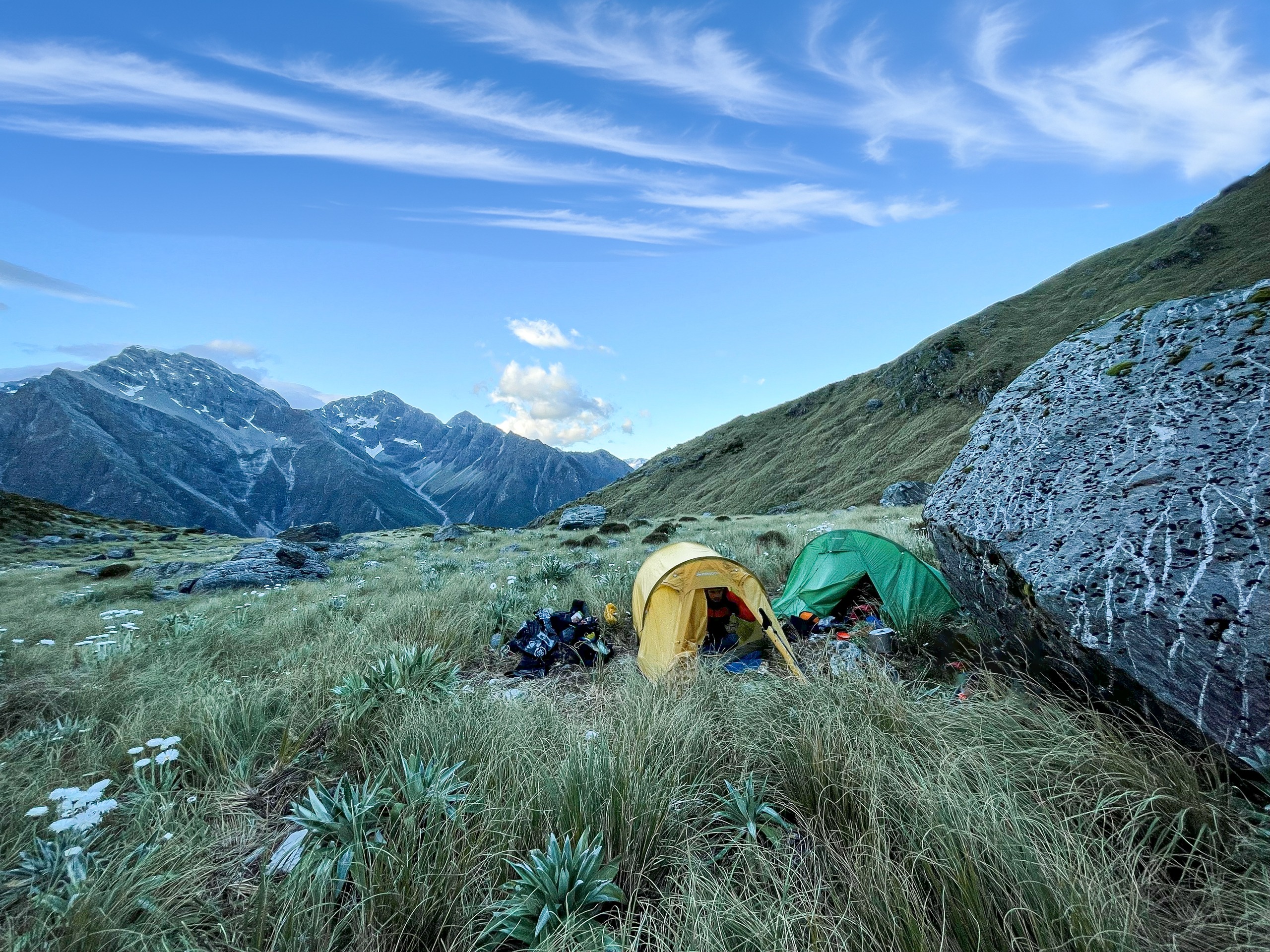  Camp in Elizabeth Stream above the Perth River, Perth Valley, Westland 