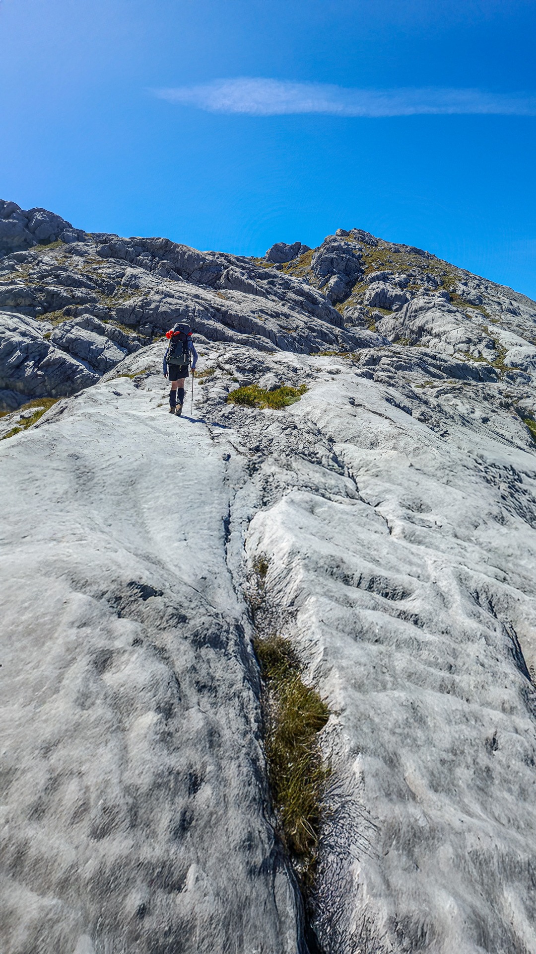 Among the karst descent from Mt Owen heading towards Sunrise Peak